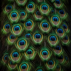 Fototapeta premium beautiful peacock feather close up