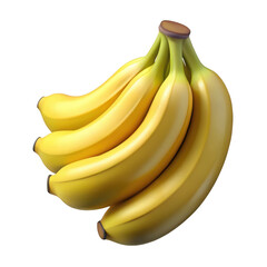 Realistic Yellow Banana Bunch Silhouette Illustration isolated on a transparent background bananas fruit