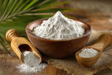 White cosmetic grade kaolin clay powder for facial masks and spa use