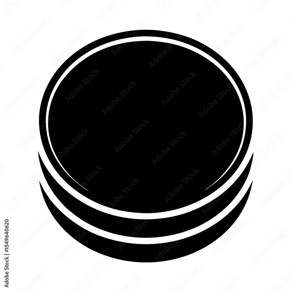 Poster abstract circle icon with three distinct layers in a geometric design