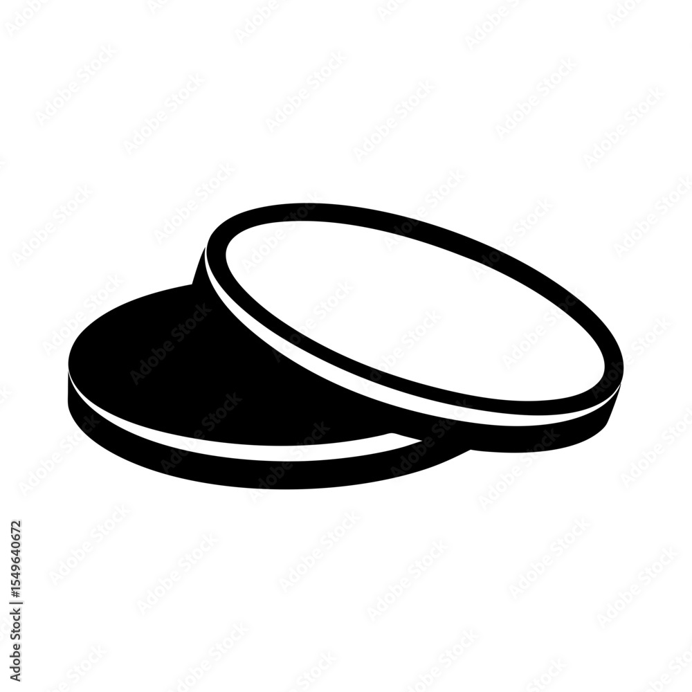 Poster two overlapping disks or coins create an interesting simple geometric shape