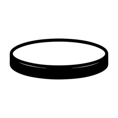Monochrome illustration of a puck for hockey sport activity and equipment