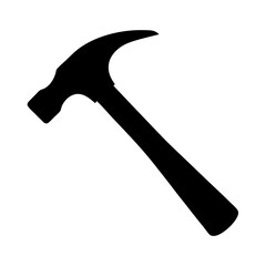 A Silhouette of a Claw Hammer Tool for Construction and Carpentry Work