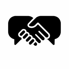 Handshake icon vector illustrates the symbol of people's business teamwork and partnership