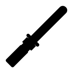 Black silhouette of a kubotan self defense tool with holding area
