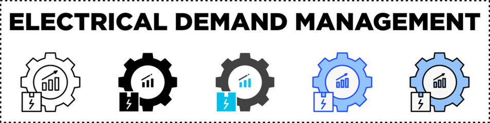 Electrical Demand Management Icon Pack Line Glyph