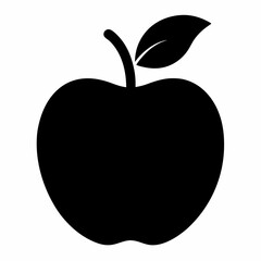 vector illustration of an apple silhouette