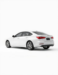 High-resolution mockup of a modern sedan on a plain white studio backdrop. Ideal for commercial branding, product visualization, and corporate fleet marketing.