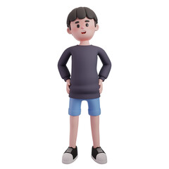 Male Standing Pose 3D Illustration