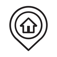 home address icon button vector illustration
