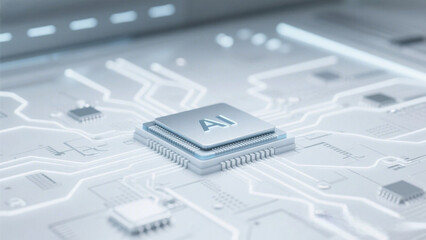 Artificial Intelligence Chip on Circuit Board in Modern Technology Setting