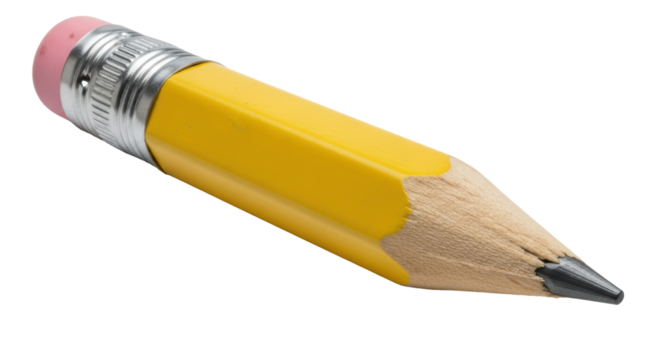 Isolated Short Yellow Pencil