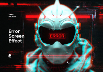Screen Error Photo Effect Mockup