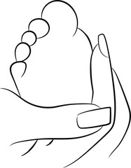 Hand Gently Holding a Baby's Foot