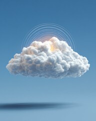 argriculture smart technology farming future A fluffy white cloud floating against a clear blue sky, radiating gentle sunlight and tranquility, perfect for evoking calmness.