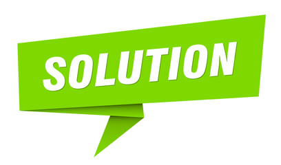 solution banner. solution speech bubble, label, sticker, sign template