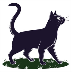 Black cat vector silhouettes white background , ai generator