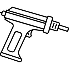 Nail Gun Outline Vector Design