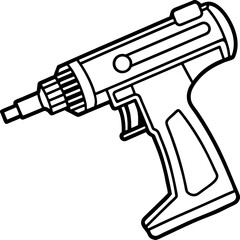 Nail Gun Outline Vector Design
