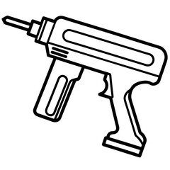 Nail Gun Outline Vector Design
