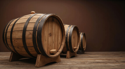 Wooden barrels rustic design aged wood craftsmanship storage beverage aging home decor vintage style