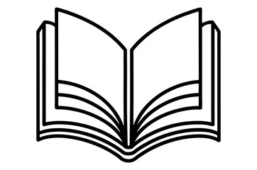 Open book vector illustration showing blank pages, perfect for education and reading