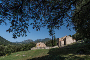 Sant Quirze de Pedret church, (original pre-Romanesque), Cercs, Berguedá, Catalonia, Spain