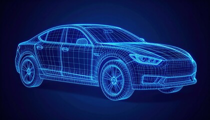 Abstract Futuristic Electric Car Design