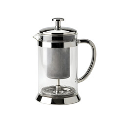Sleek Glass and Metal Tea-Coffee Maker with Filter