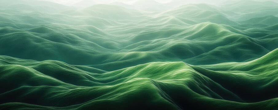 Abstract landscape of rolling green hills