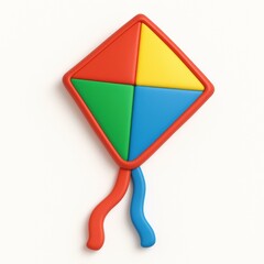 A playful 3D kite toy with soft, colorful details and whimsical design, isolated on a clean white background — ideal for children’s brands, educational tools, and seasonal outdoor promotions