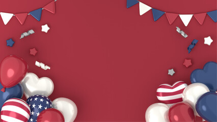 Patriotic Balloons and Bunting A Festive 4th of July Background
