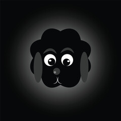 cute little dog head on a black background vector design clean and unique latest illustration