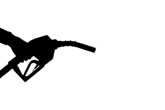 silhouette of a hand holding a Fuel dispenser - Powered by Adobe