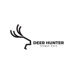 Fototapeta premium Stag Logo, Simple Vector Stag, Perfect for Your Hunting Logo, Stag Logo