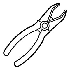 Pliers Tool Outline Vector Design