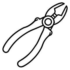 Pliers Tool Outline Vector Design