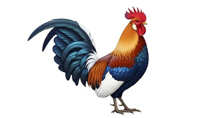 Vibrant Rooster with Detailed Feathered Display
