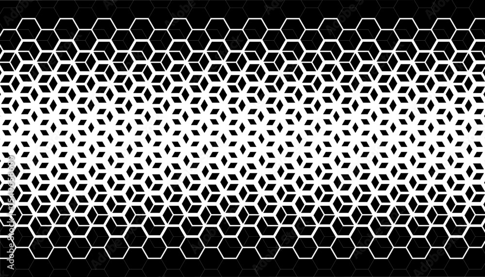 Aufkleber black and white abstract geometric pattern with transition effect for sporty background and digital 