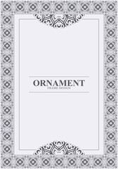 Decorative Frame with Ornate Border and Corner Flourishes Ornament