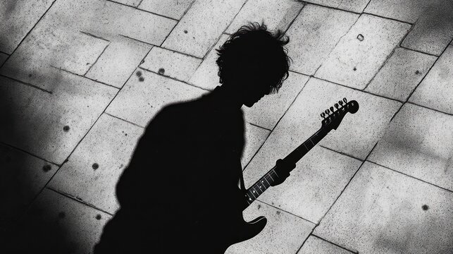Silhouette of a musician playing guitar (1)