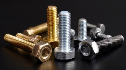 A collection of different colored bolts