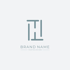 Simple and modern line h abstract logo design template elements