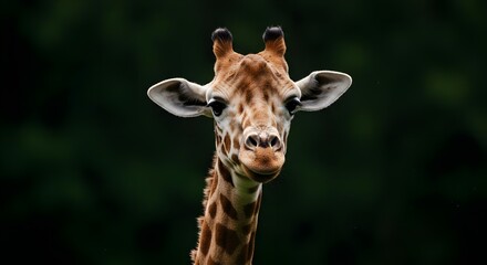 Obraz premium Giraffe, Giraffa camelopardalis, African animal, Portrait of a Giraffe