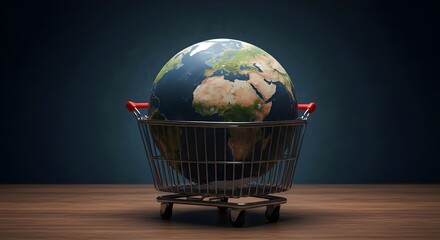 Earth, Globe, Planet, Earth in a Shopping Cart