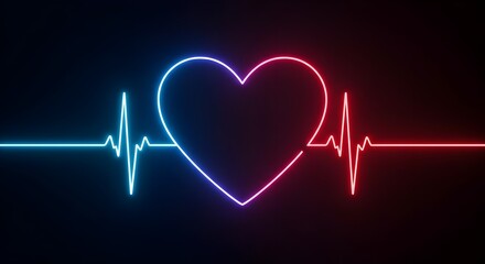 Heart, Heartbeat, Ekg, Neon Heartbeat