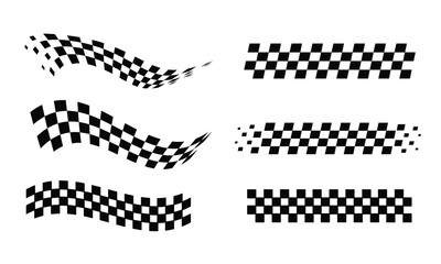Racing flag vector icon on white background. Checkered flag. start and finish crossed flag. Racing flag.	