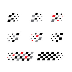 Racing flag vector icon on white background. Checkered flag. start and finish crossed flag. Racing flag.	