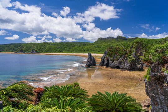 Cape Hedo, Okinawa, Japan with the natural coastal landscape.