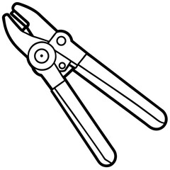 Rivet Gun Tool Outline Vector Design